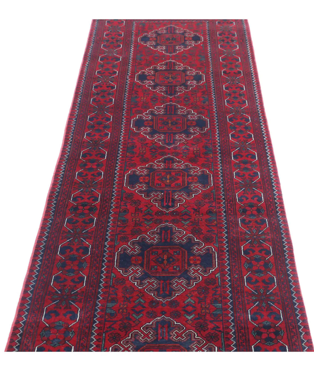 Afghan Khamyab Runner Rug 2' 6" x 10' 0" Hand-Knotted | No. AT60968