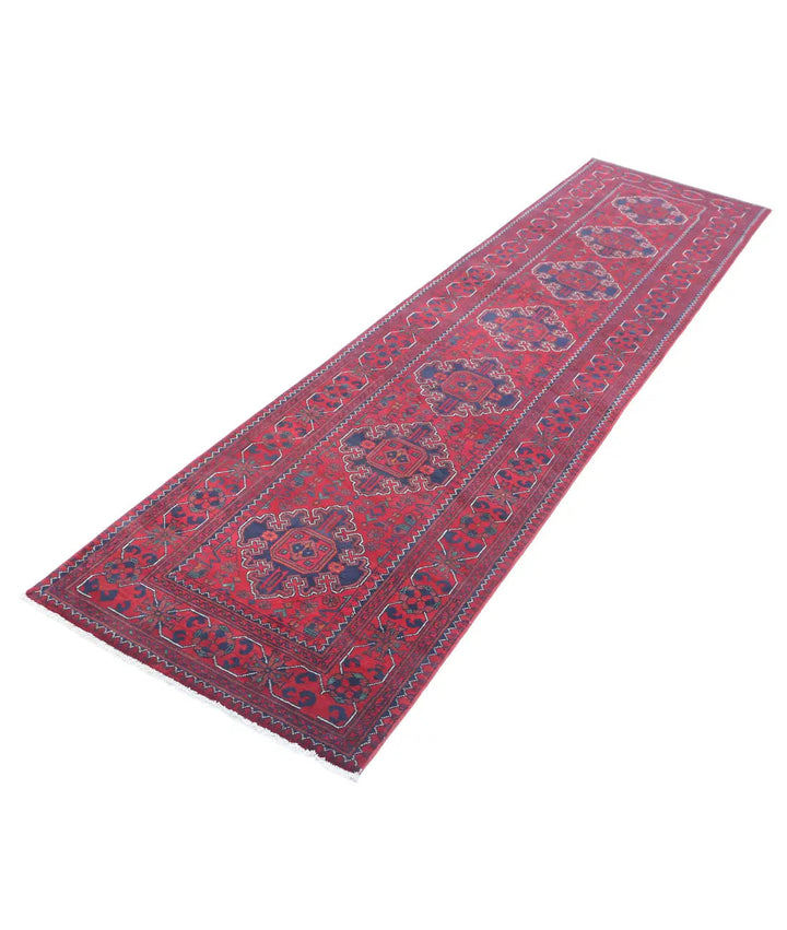 Afghan Khamyab Runner Rug 2' 6" x 10' 0" Hand-Knotted | No. AT60968