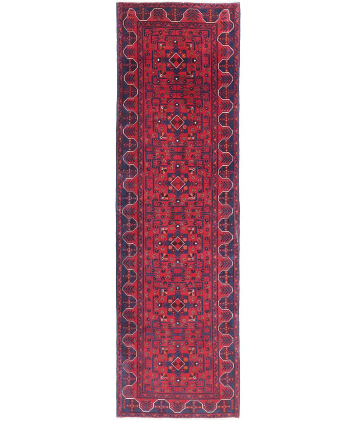Red Afghan Khamyab Rug 2' 8" x 9' 6" Hand-Knotted | No. AT33770
