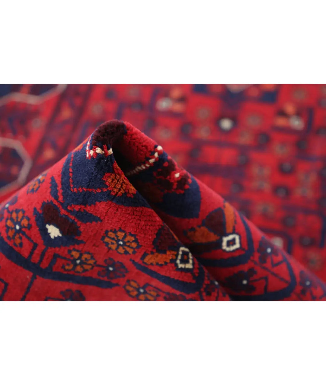 Red Afghan Khamyab Rug 2' 8" x 9' 6" Hand-Knotted | No. AT33770