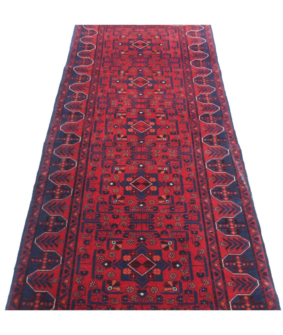Red Afghan Khamyab Rug 2' 8" x 9' 6" Hand-Knotted | No. AT33770