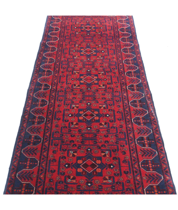 Red Afghan Khamyab Rug 2' 8" x 9' 6" Hand-Knotted | No. AT33770