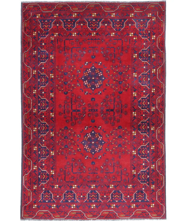 Hand Knotted Afghan Khamyab Wool Rug 3' 0" x 4' 7" - No. AT65485