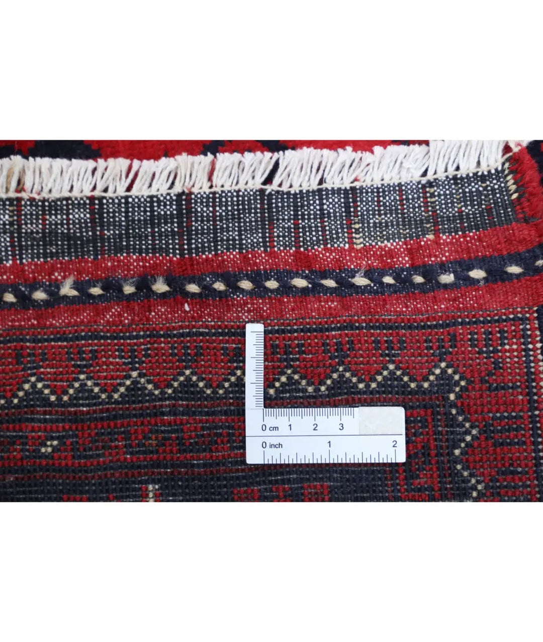 Red Afghan Khamyab Rug 3' 0" x 9' 10" Hand-Knotted | No. AT34536