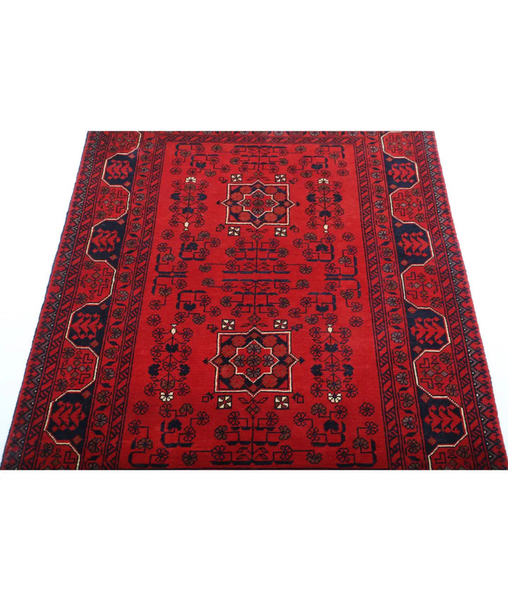 Afghan Khamyab Rug 3' 4" x 4' 8" Hand-Knotted | No. AT91022