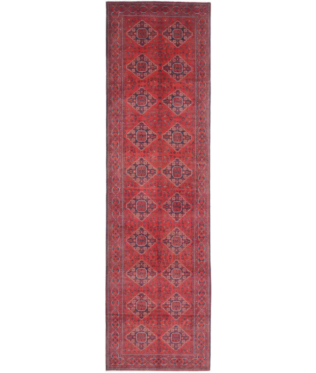 Hand Knotted Afghan Khamyab Wool Rug 4' 2" x 16' 0" - No. AT43289