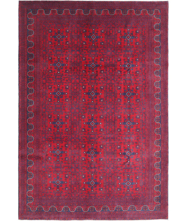 Hand Knotted Afghan Khamyab Wool Rug 6' 7" x 9' 8" - No. AT65500