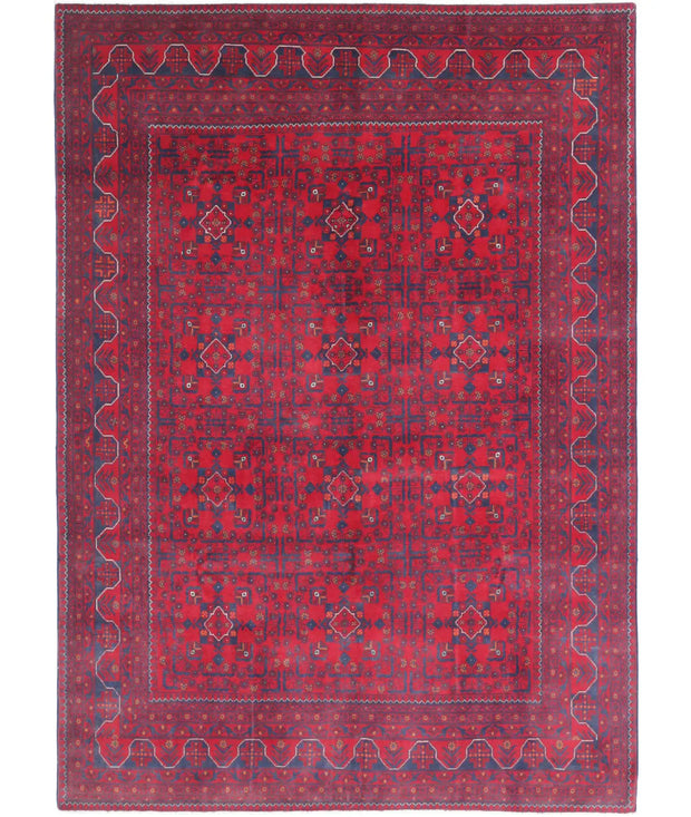 Hand Knotted Afghan Khamyab Wool Rug 6' 8" x 9' 4" - No. AT59768