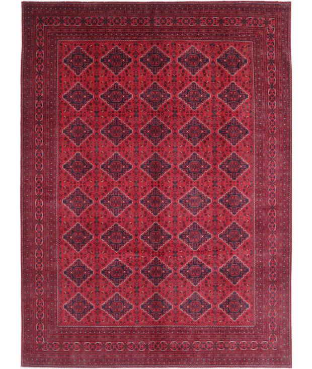 Hand Knotted Afghan Khamyab Wool Rug 9' 9" x 13' 3" - No. AT14297