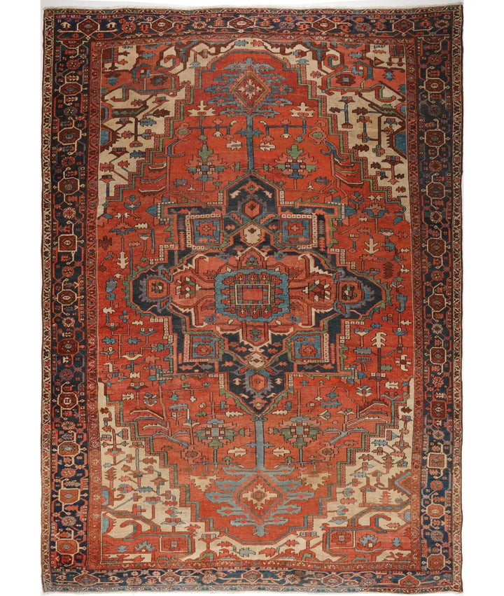 Afghan Heriz Rug 10' 0" x 14' 5" Hand-Knotted | No. AT98257