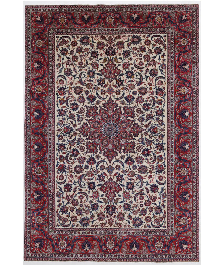 Afghan Isfahan Rug 7' 4" x 11' 1" Hand-Knotted | No. AT23909