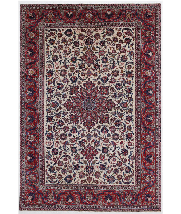Hand Knotted Antique Masterpiece Oriental Isfahan Wool Rug 7' 4" x 11' 1" - No. AT23909