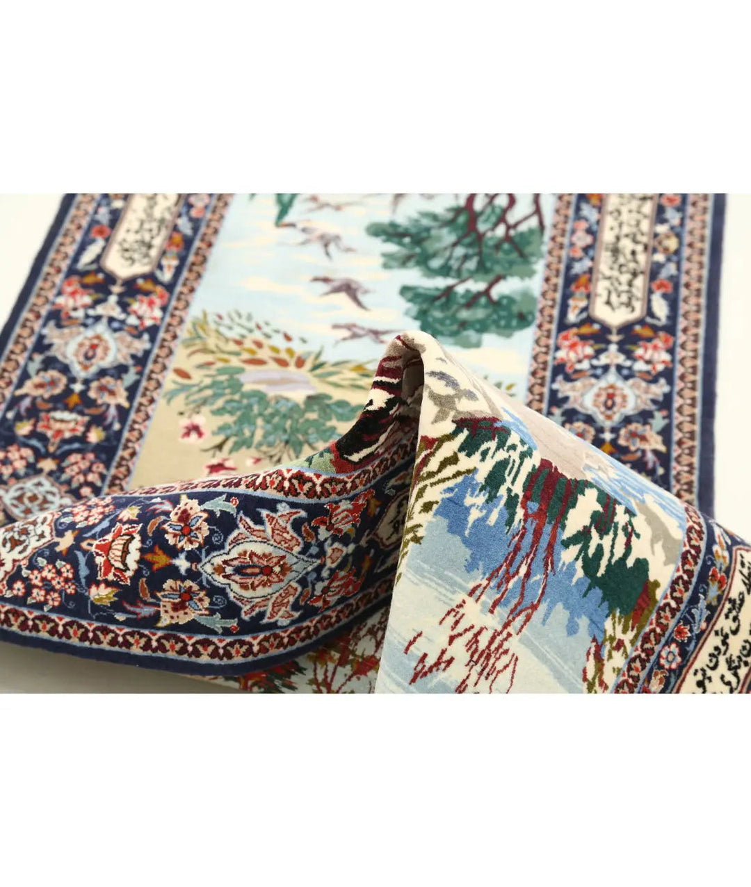 Hand Knotted Antique Masterpiece Oriental Isfahan Wool & Silk Rug 2' 5" x 11' 3" - No. AT598029