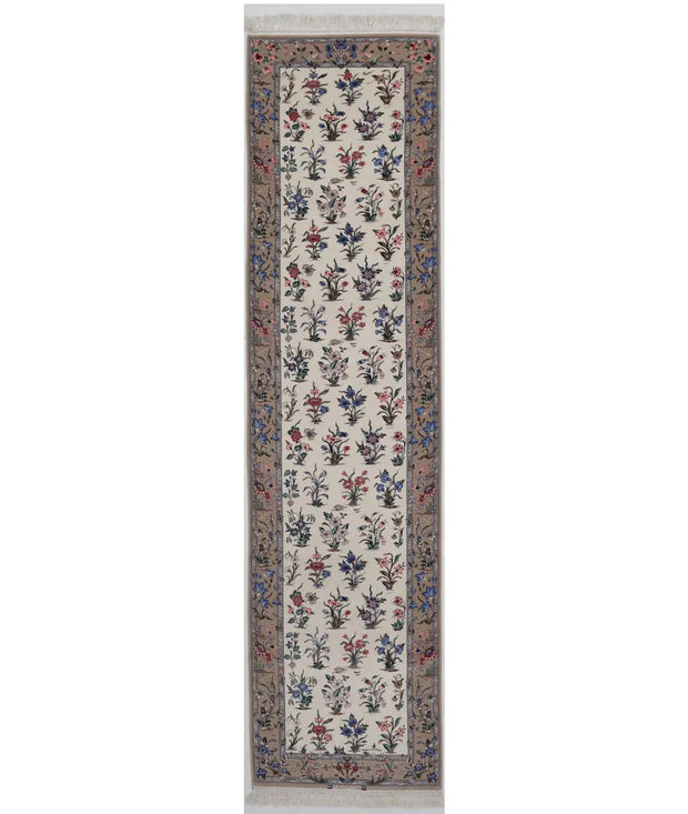 Hand Knotted Antique Masterpiece Oriental Isfahan Wool & Silk Rug 2' 9" x 11' 7" - No. AT26577