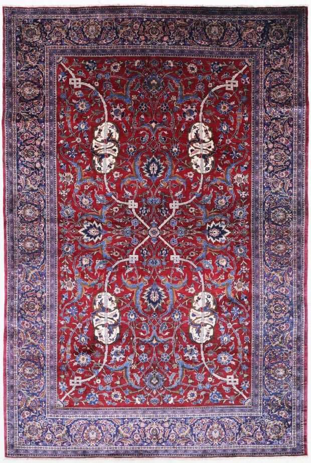 Hand Knotted Antique Masterpiece Oriental Kashan Fine Silk Rug 4' 5" x 6' 9" - No. AT35963