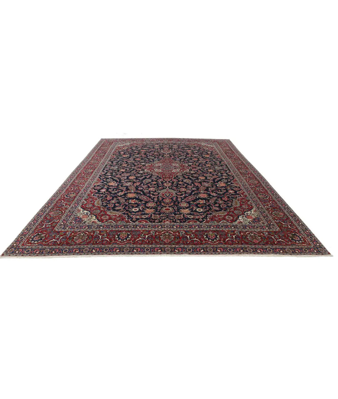 Afghan Kashan Rug 10' 4" x 14' 4" Hand-Knotted | No. AT52651