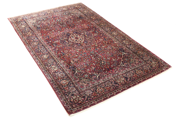 Hand Knotted Antique Masterpiece Oriental Kashan Fine Silk Rug 4' 2" x 6' 6" - No. AT89335