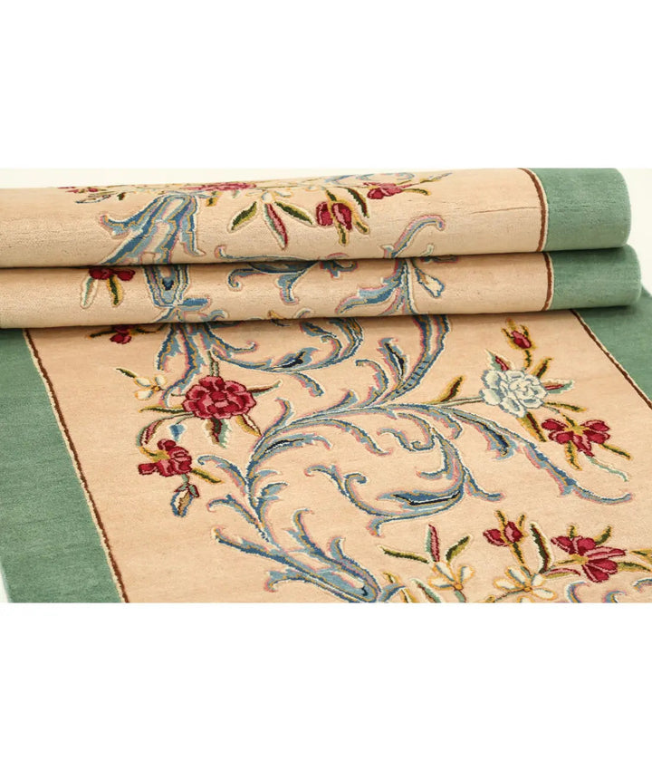 Beige Kerman Oriental Rug 3' 3" x 14' 2" Hand-Knotted | No. AT83719
