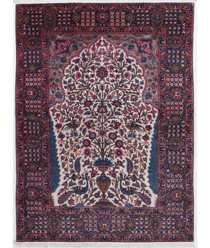 Afghan Oriental Kerman Rug 4' 5" x 6' 1" Hand-Knotted | No. AT36400