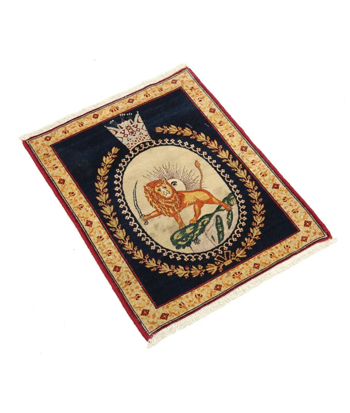 Afghan Tabriz Rug 1' 5" x 1' 9" Hand-Knotted | No. AT22272