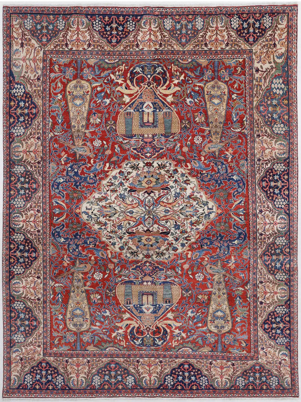Hand Knotted Antique Masterpiece Oriental Tehran Wool Rug 7' 10" x 10' 10" - No. AT37176