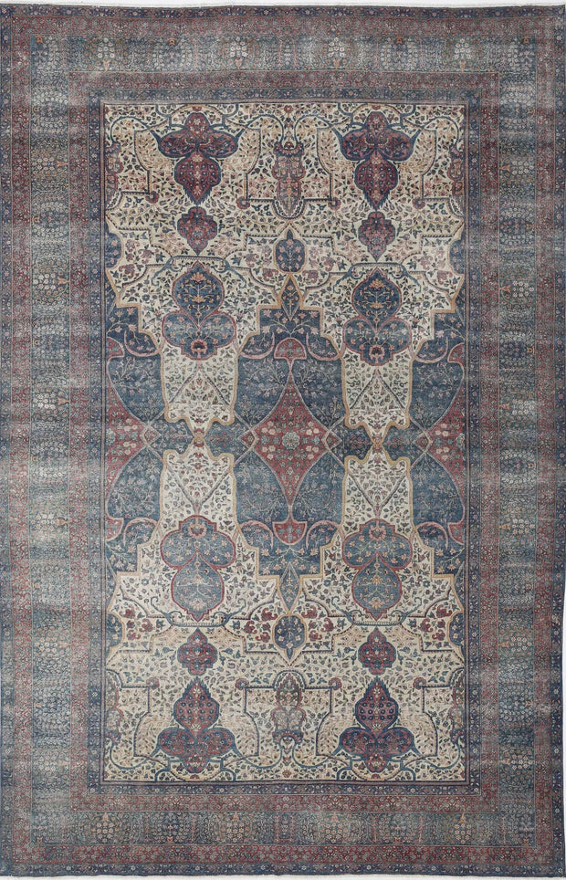 Hand Knotted Antique Masterpiece Oriental Yazd Wool Rug 11' 8" x 18' 4" - No. AT69360