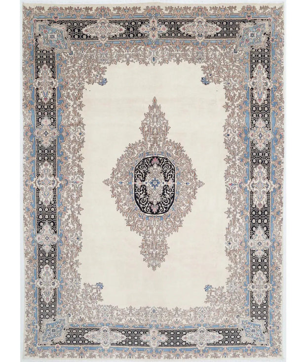 Hand Knotted Antique Oriental Kerman Wool Rug 9' 11" x 13' 8" - No. AT57656