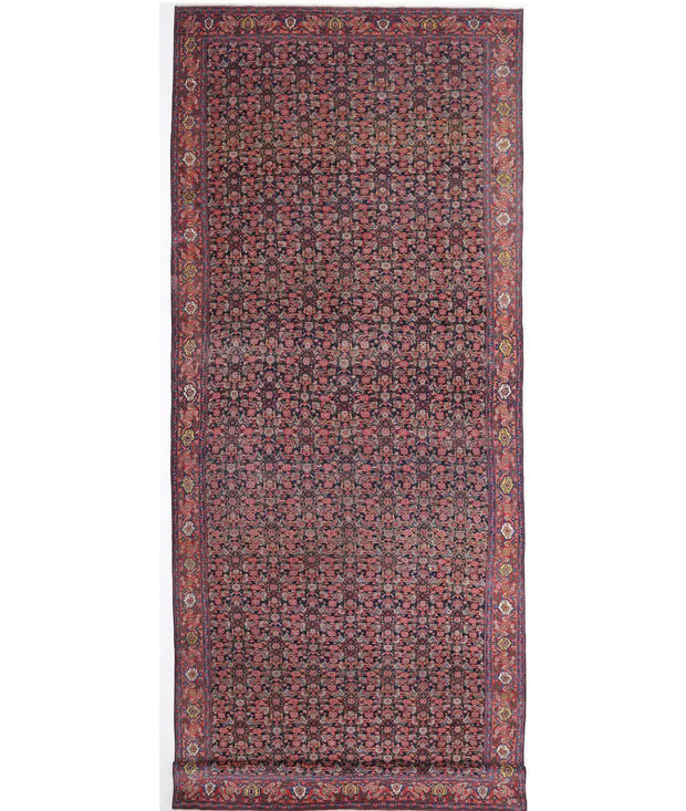 Hand Knotted Antique Oriental Mahal Wool Rug 8' 10" x 24' 1" - No. AT73500