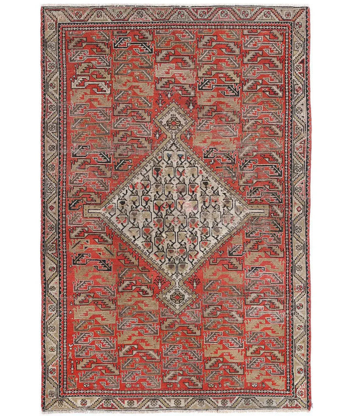 Afghan Malayer Rug 3' 9" x 5' 7" Hand-Knotted | No. AT36722