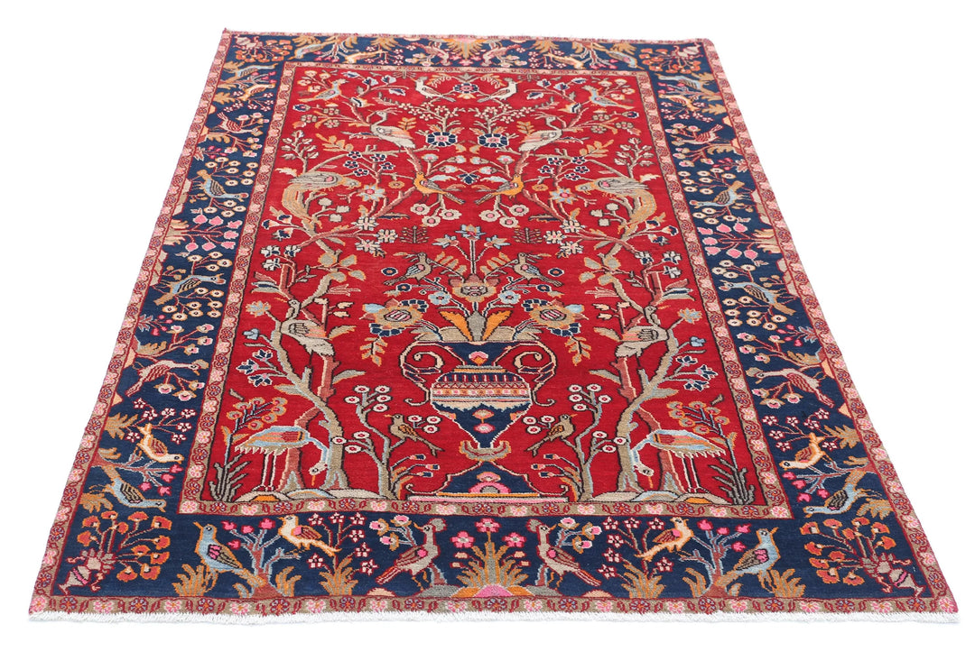 Afghan Oriental Rug 4' 2" x 6' 2" Hand-Knotted | No. AT42911