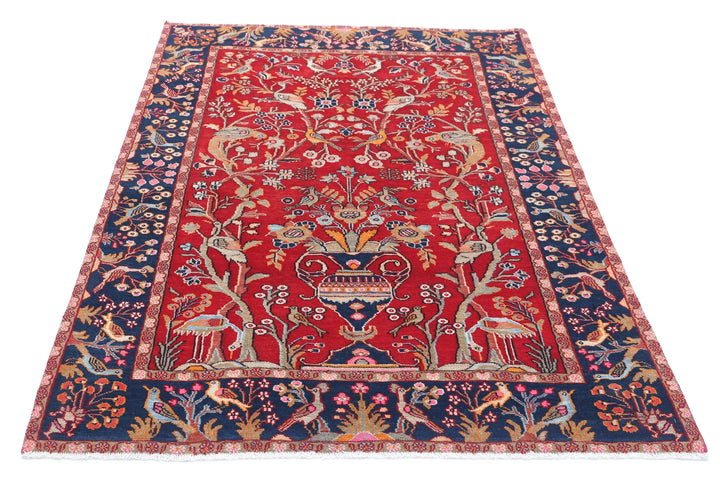 Afghan Oriental Rug 4' 2" x 6' 2" Hand-Knotted | No. AT42911