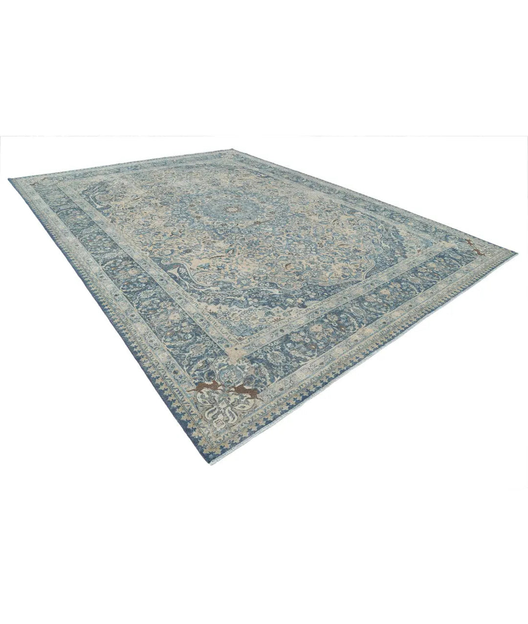 Afghan Tabriz Rug 11' 1" x 14' 9" Hand-Knotted | No. AT30440