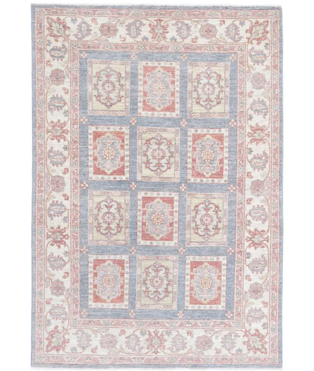 Hand Knotted Bakhtiari Wool Rug 4' 0" x 5' 11" - No. AT16016