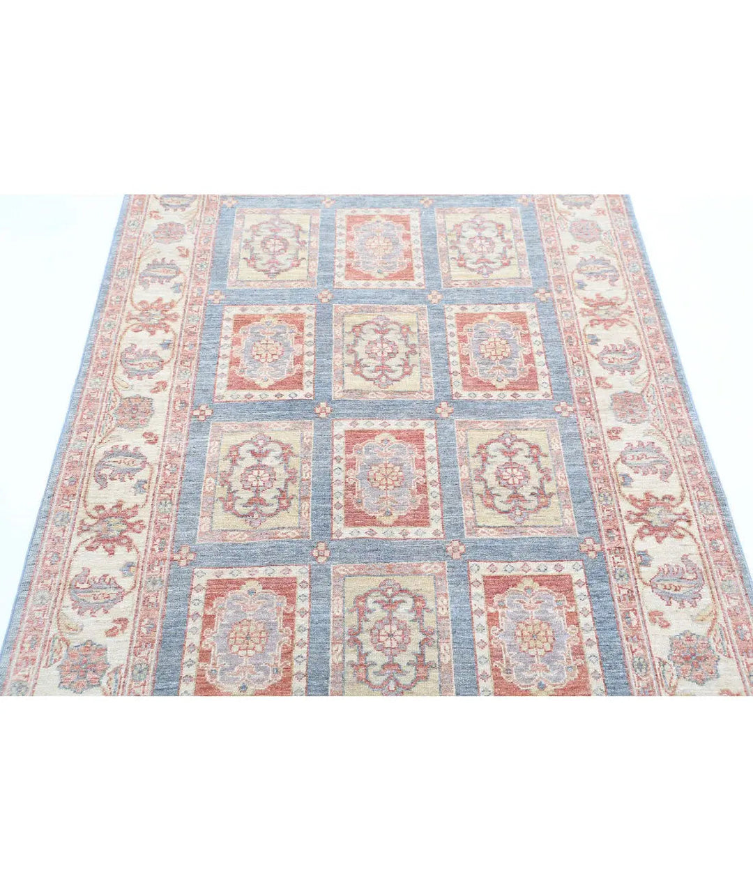 Afghan Bakhtiari Rug 4' 0" x 5' 11" Hand-Knotted | No. AT16016