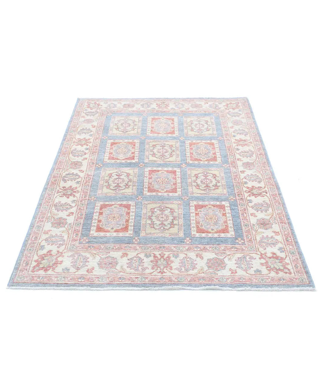 Afghan Bakhtiari Rug 4' 0" x 5' 11" Hand-Knotted | No. AT16016