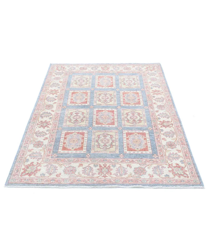 Afghan Bakhtiari Rug 4' 0" x 5' 11" Hand-Knotted | No. AT16016