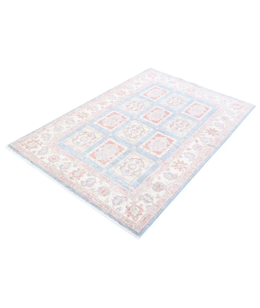 Afghan Bakhtiari Rug 4' 0" x 5' 11" Hand-Knotted | No. AT16016