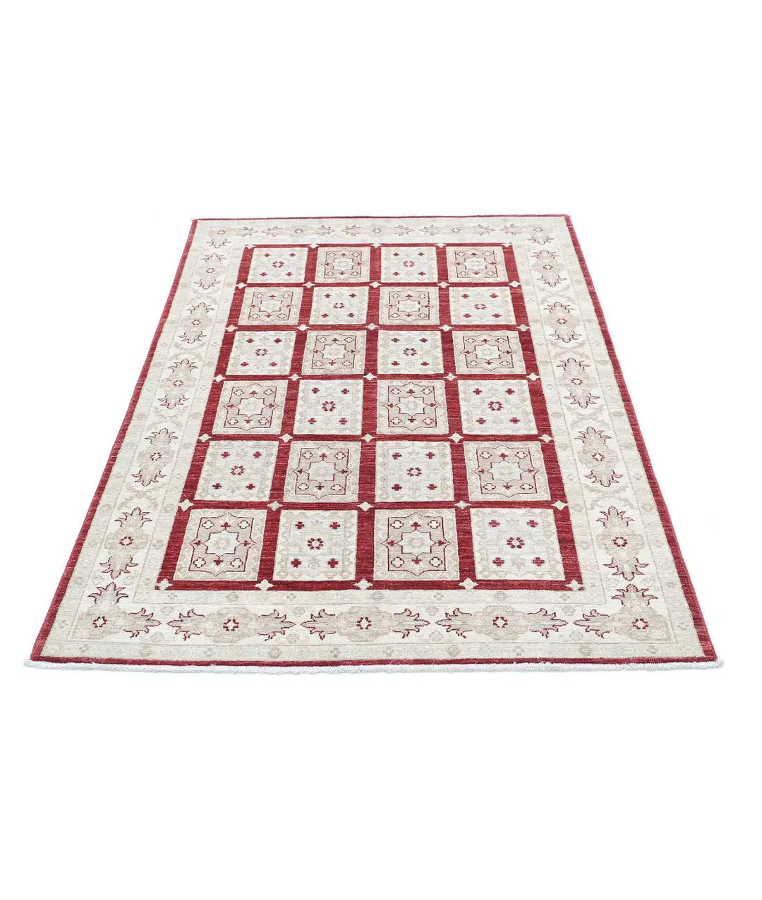 Afghan Bakhtiari Rug 4' 0" x 6' 0" Hand-Knotted | No. AT48562