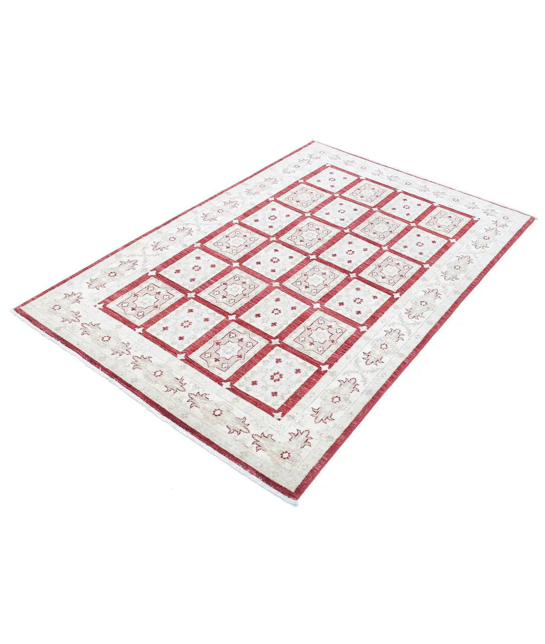 Afghan Bakhtiari Rug 4' 0" x 6' 0" Hand-Knotted | No. AT48562