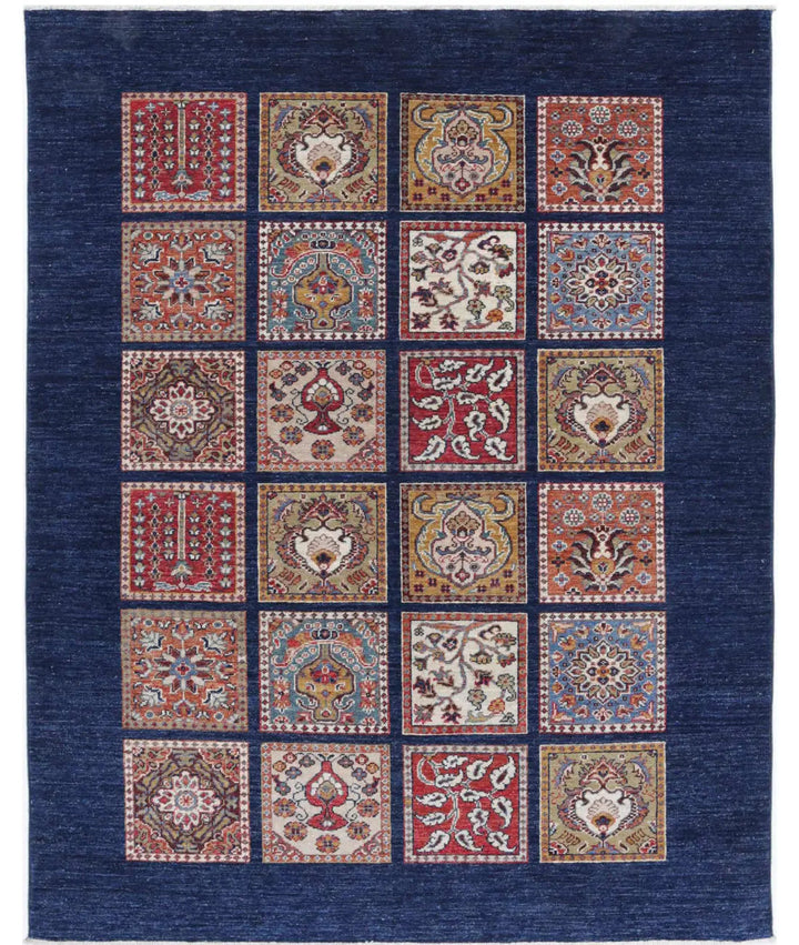 Afghan Bakhtiari Rug 4' 10" x 6' 3" Hand-Knotted | No. AT89067