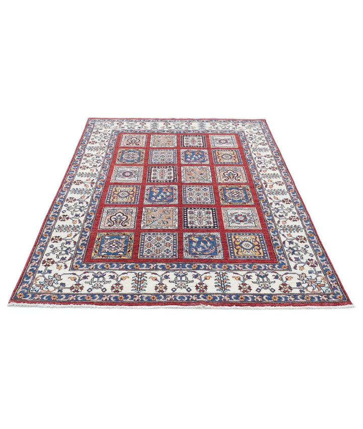 Afghan Bakhtiari Rug 4' 9" x 6' 8" Hand-Knotted | No. AT19625