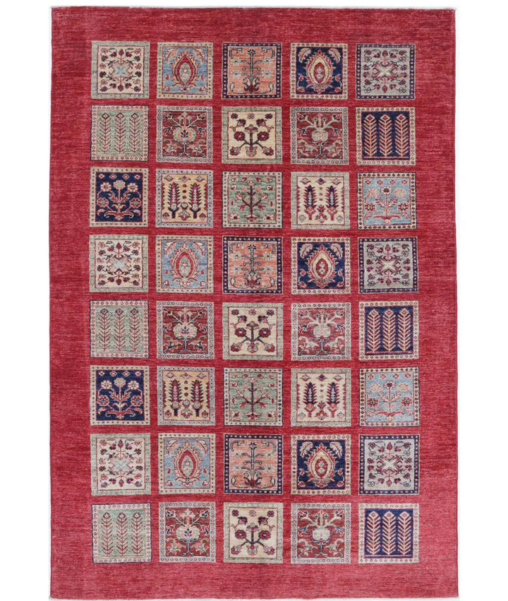 Afghan Bakhtiari Rug 5' 4" x 8' 0" Hand-Knotted | No. AT40567
