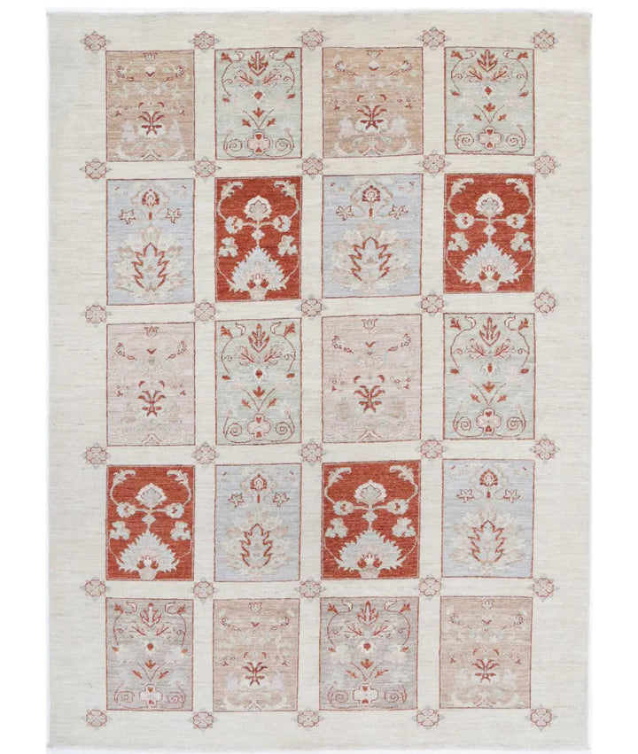Afghan Bakhtiari Rug 5' 5" x 7' 6" Hand-Knotted | No. AT59192