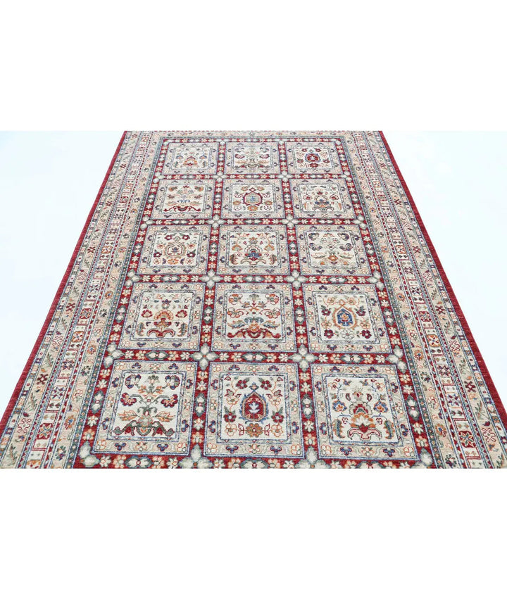 Afghan Bakhtiari Rug 5' 5" x 8' 6" Hand-Knotted | No. AT64441