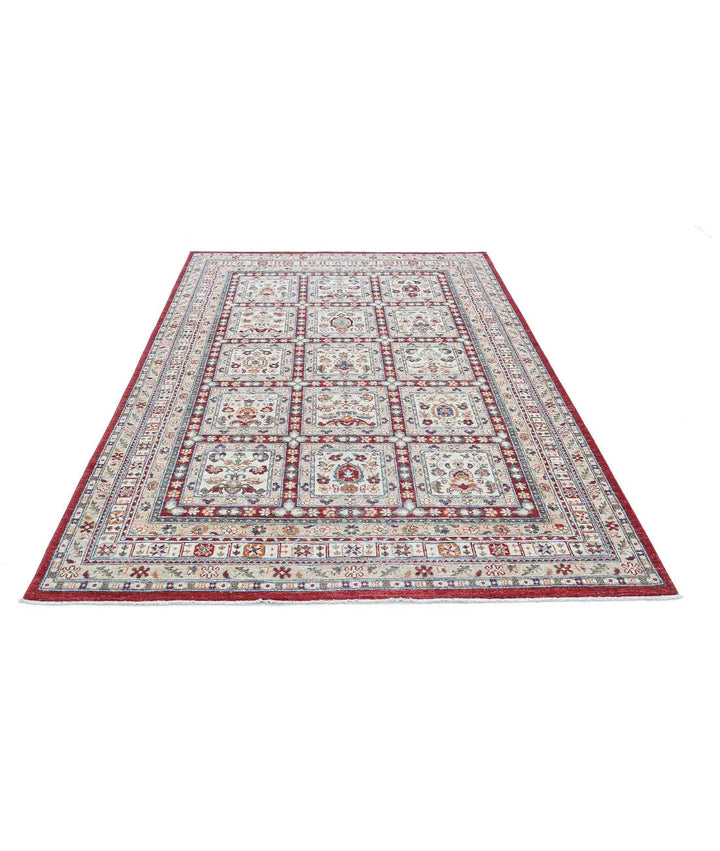 Afghan Bakhtiari Rug 5' 5" x 8' 6" Hand-Knotted | No. AT64441