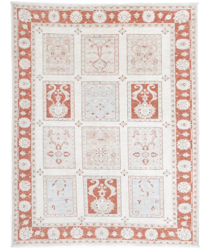 Afghan Bakhtiari Rug 5' 6" x 7' 2" Hand-Knotted | No. AT87987