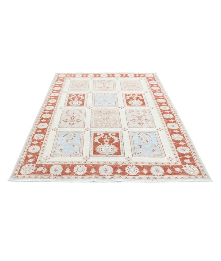 Afghan Bakhtiari Rug 5' 6" x 7' 2" Hand-Knotted | No. AT87987