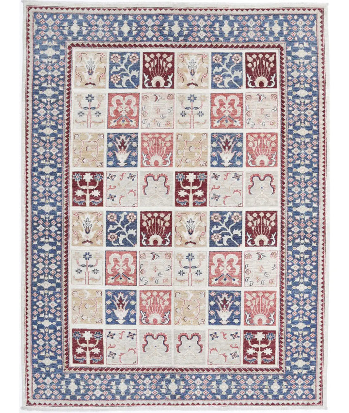 Afghan Bakhtiari Rug 5' 6" x 7' 7" Hand-Knotted | No. AT57531