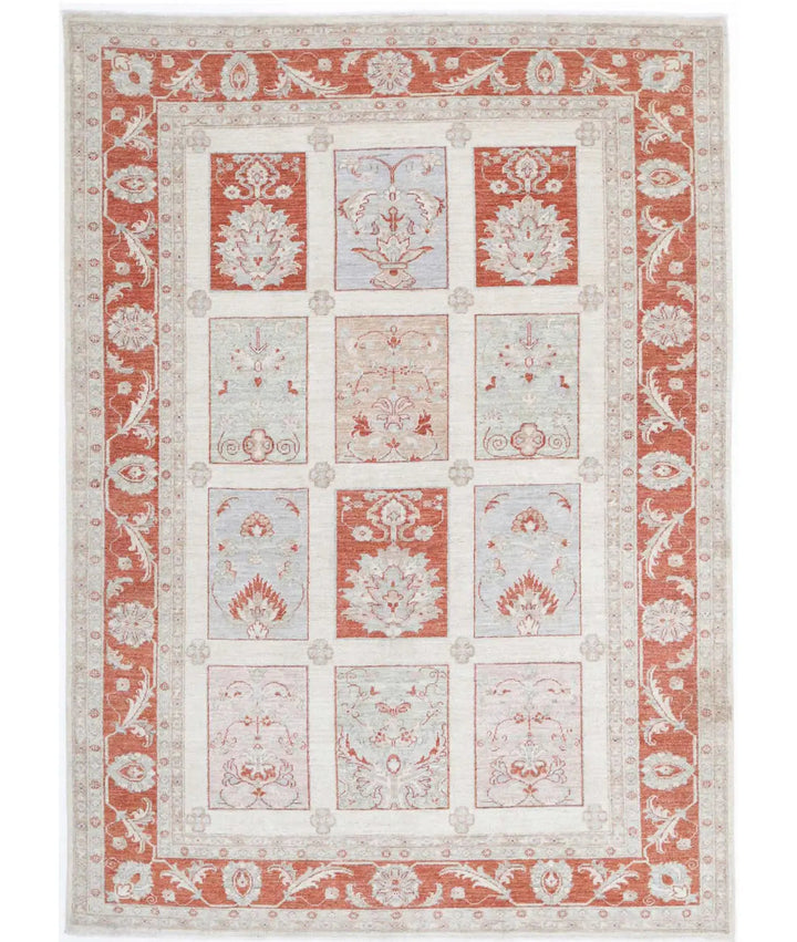 Afghan Bakhtiari Rug 5' 7" x 7' 9" Hand-Knotted | No. AT63197