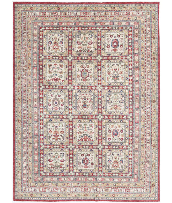 Afghan Bakhtiari Rug 6' 10" x 9' 7" Hand-Knotted | No. AT81720